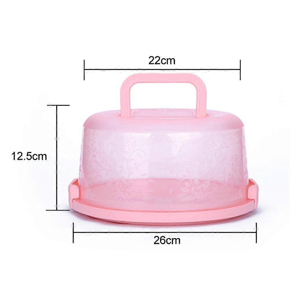 Portable Cake Carrier Food Storage Container For Parties Home Use Medium Size Pink Food Preservation 1Pcs