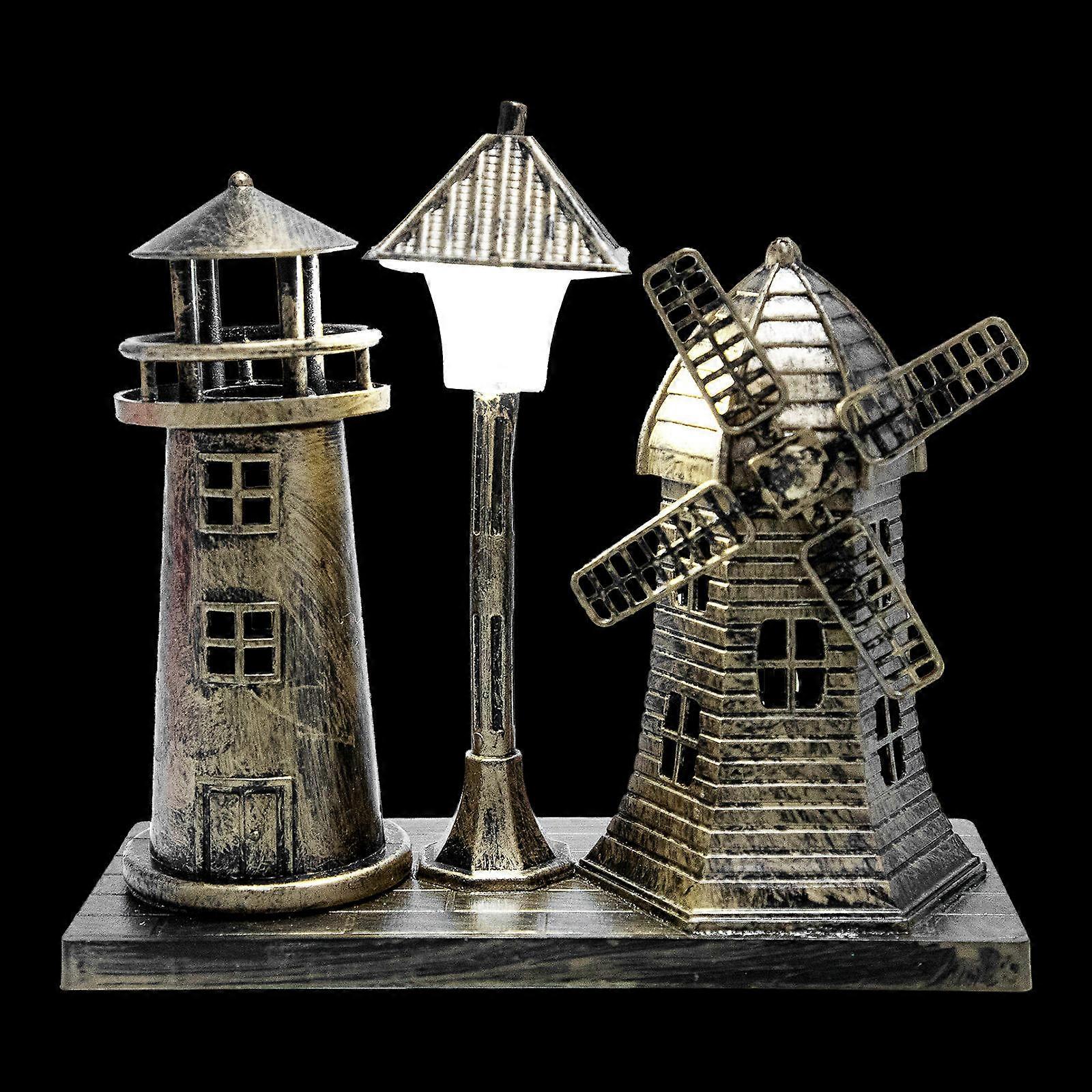 Lighthouse Night Light for Vintage Desktop Decoration 3Pcs
