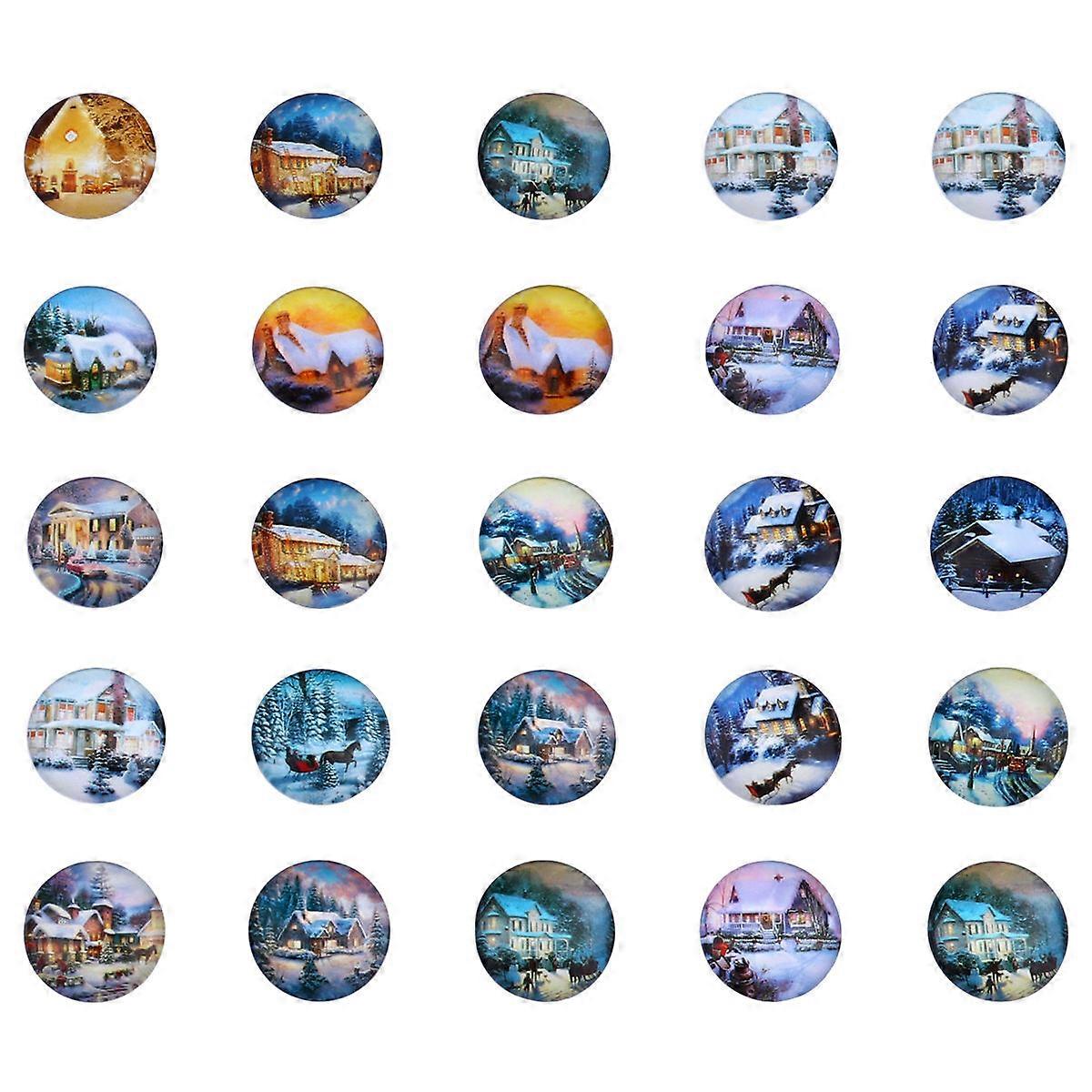 Christmas Glass Patch Sticker for Decoration 100Pcs Set