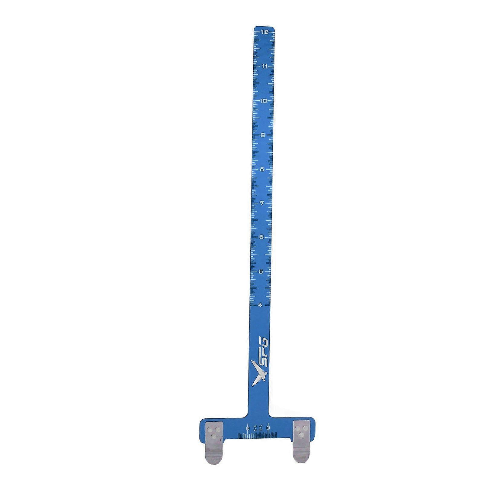 T Shaped Bow Square Compound Recurve Archery Bow Adjustment Ruler Stainless Steel Bowstring Measurement Tool Blue