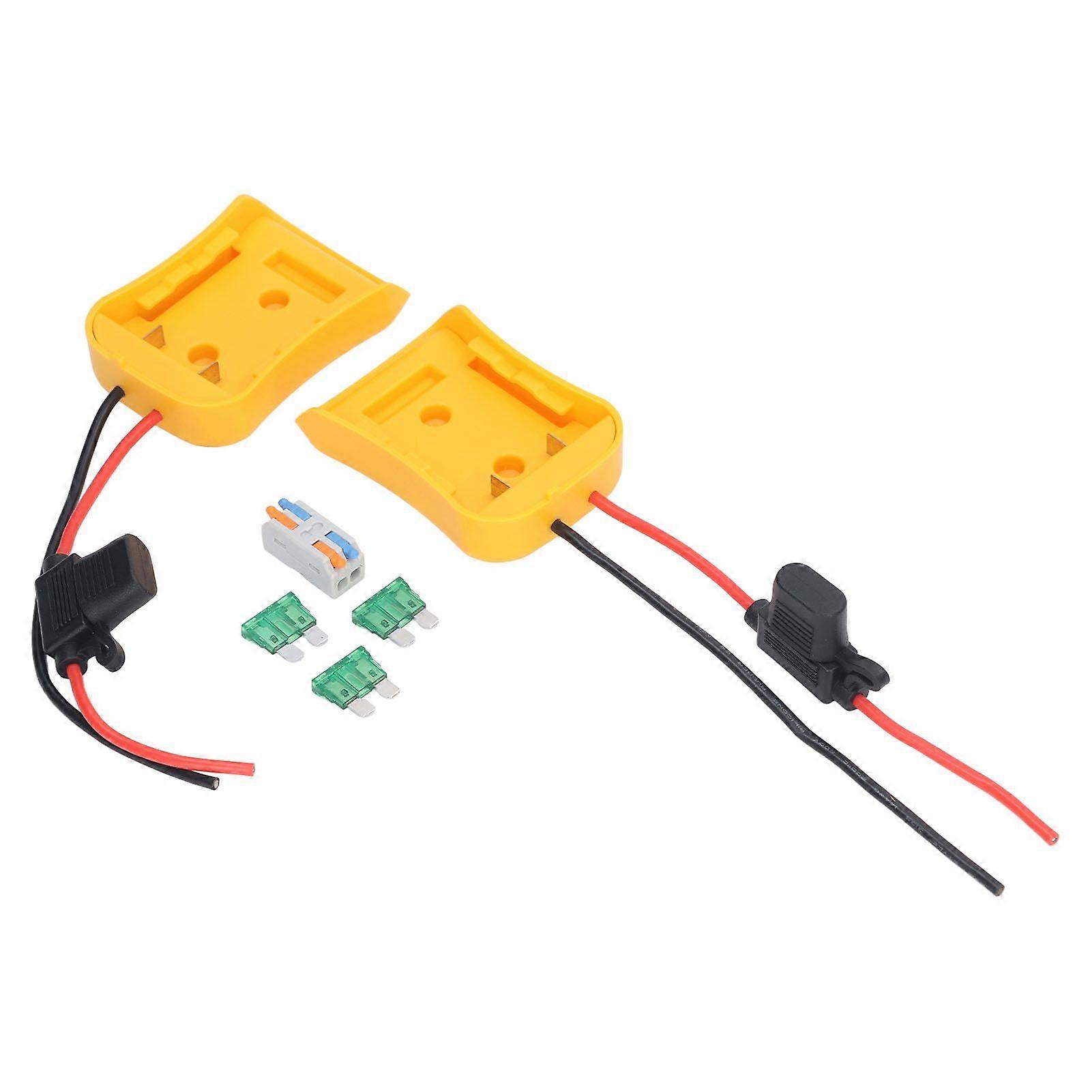 2PCS Battery Adapter with Fuses and Wire Terminal Power Tool Lithium Battery Converter