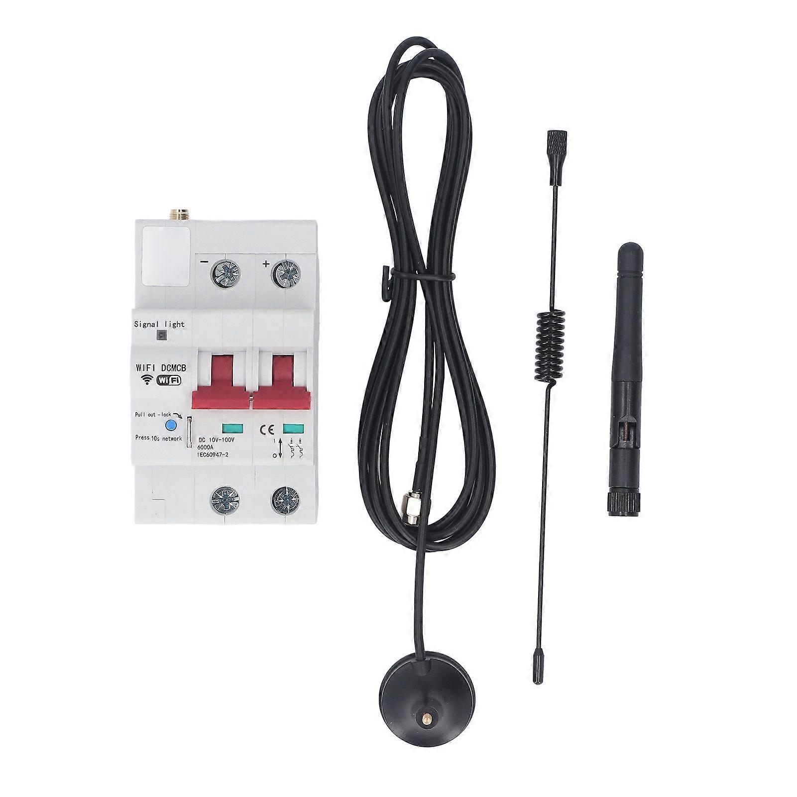 Smart Circuit Breaker 2P 100A APP Remote Control WiFi Circuit Breaker with Safety Lock DC10100V