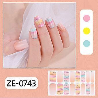 Neue 16-finger Französisch maniküre film nagel aufkleber heißer verkauf einfache zwiebel rosa polka dot nail art aufkleber ZE-0743 bare stück + nagel datei