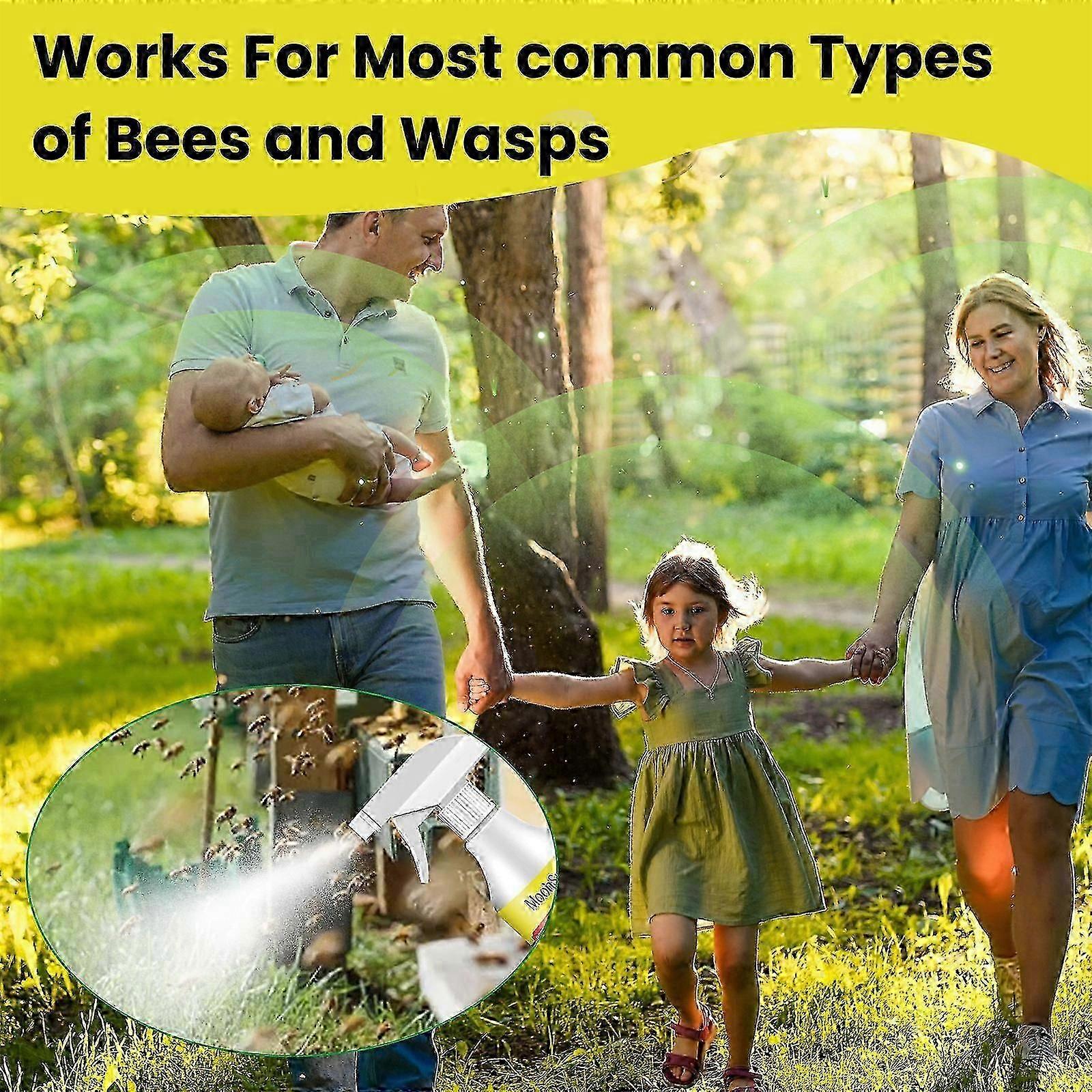 Spray per vespe con oli di menta piperita naturali a base vegetale Spray per api, repellente per api per esterni / interni Difesa da api e vespe, spray repellente per api e vespe