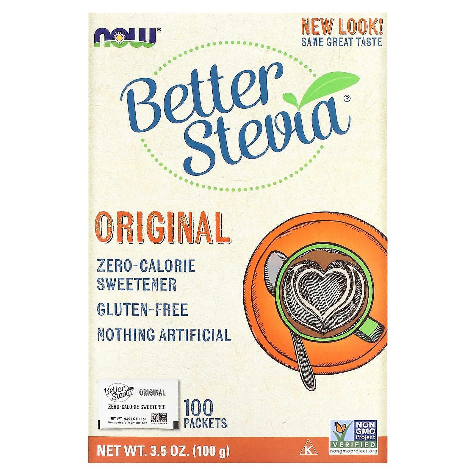 Better Stevia, Zero-Calorie Sweetener, Original, 100 Packets, 3.5 oz (100 g)