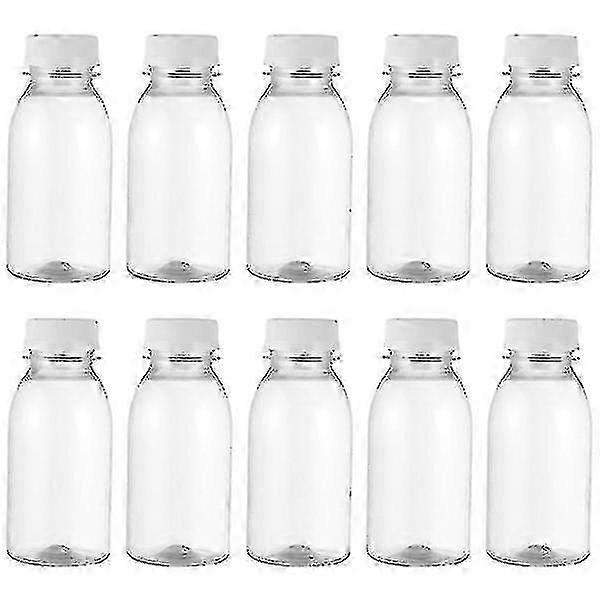 10pcs 200ml Transparent Plastic Milk Storage Bottles Beverage Drinking