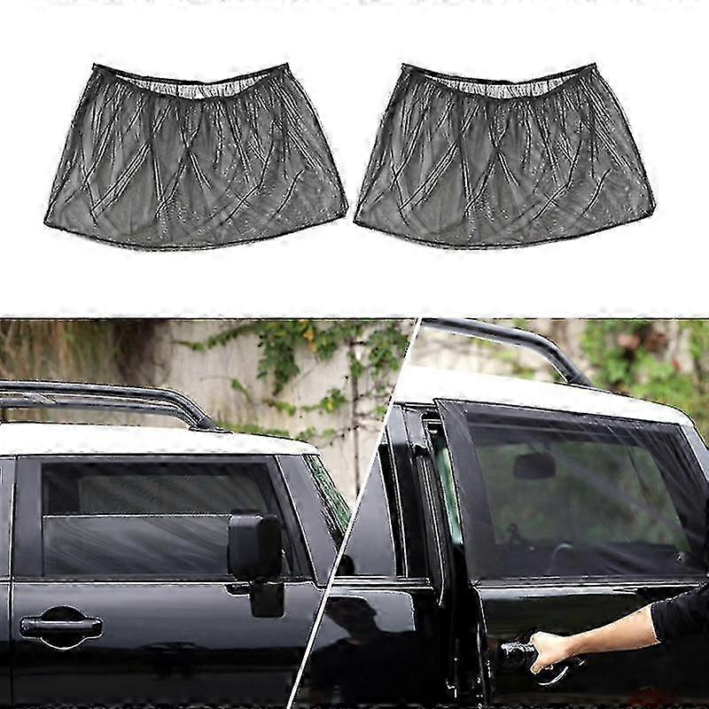 Exquisite 2pcs Car Window Curtain Sunshade Mosquito Protection Insect Net For Toyota Fj Cruiser 2007-2022 Exterior Modification