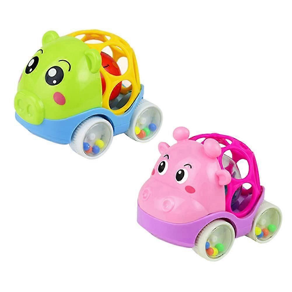Baby Toy Car For 3-12 Months, Rattle Car Toy Push And Go Vehicle, Easy Grasp