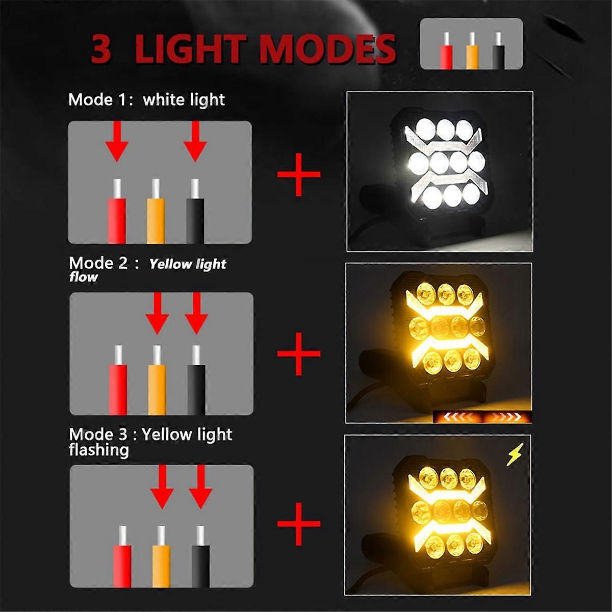 Luz de trabalho LED para carro, farol estroboscópico de 4 polegadas para caminhonetes, carros, SUVs e barcos