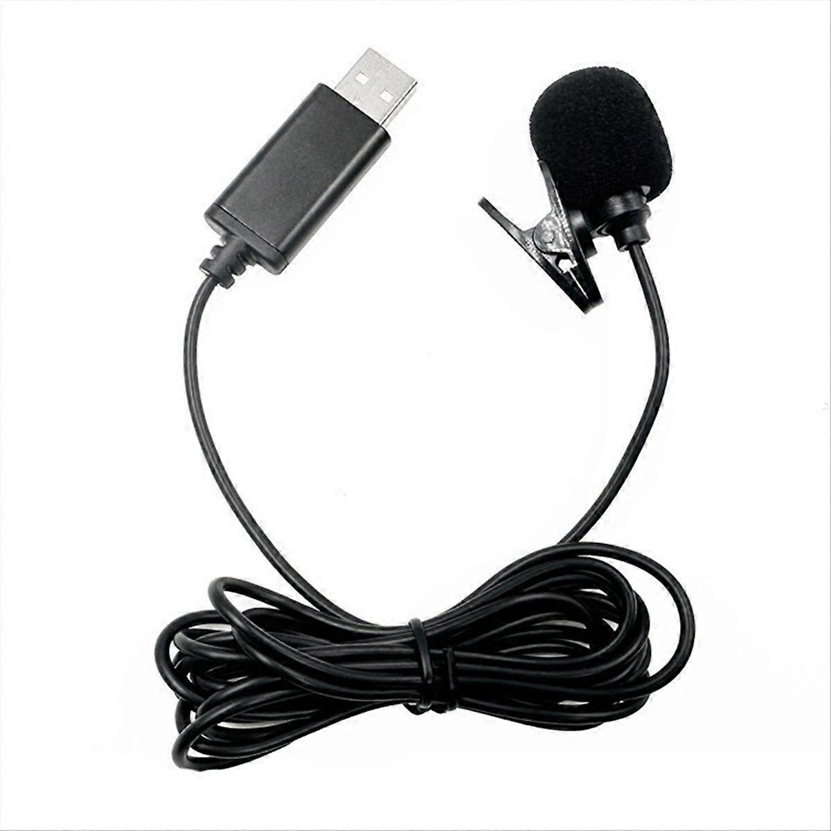USB Lavalier Lapel Microphone Omnidirectional Wired Clip-on Mic