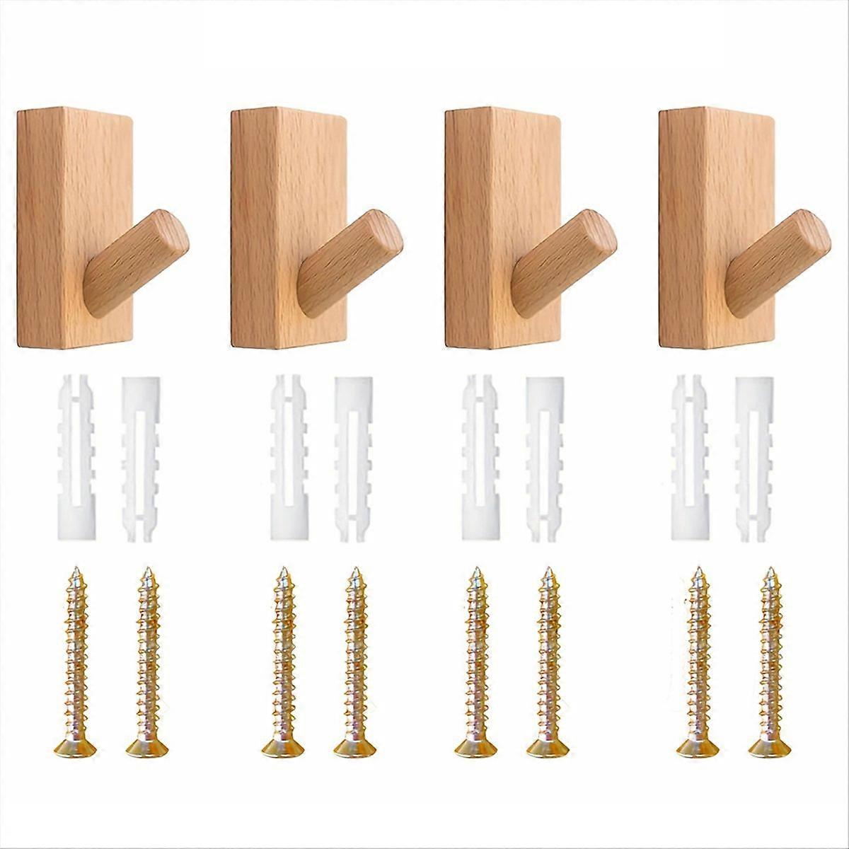 Solid Wooden Hook, Wall Free Punching Door Back Hook,Entryway Hook