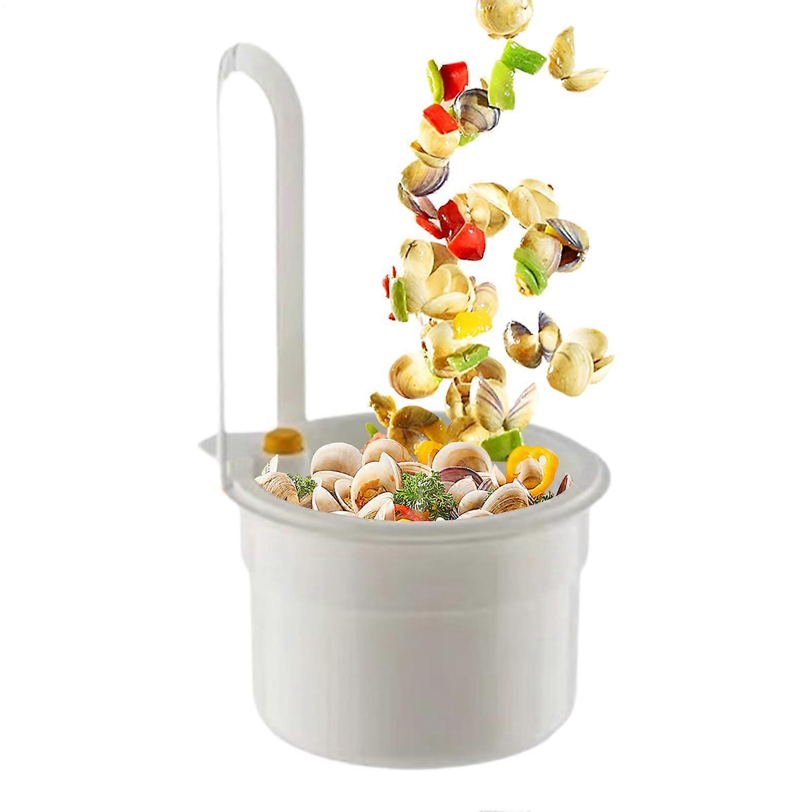 Sink Drain Basket Removable Fine Mesh White SpaceSaving Waste Retention Container For Kitchen Bathroom Shower