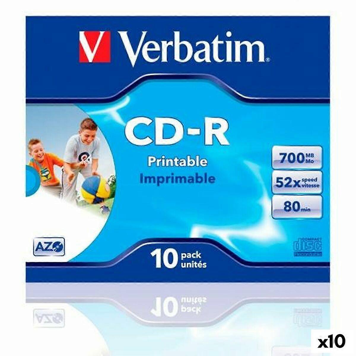 CD-R Verbatim CD-R AZO 700 MB 52x 10 Pieces (10 Units)