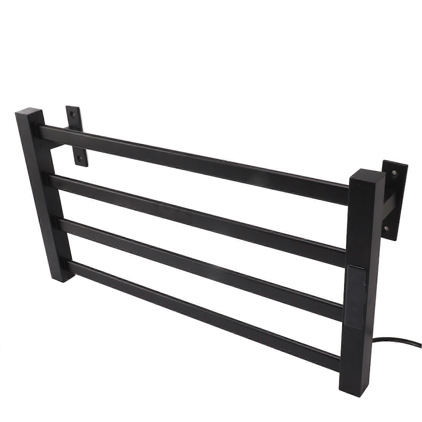 Thermostatic Towel Rack Digital Display Punching Free Wall Mounted Electric Heated Towel Shelf UK Plug 220V 