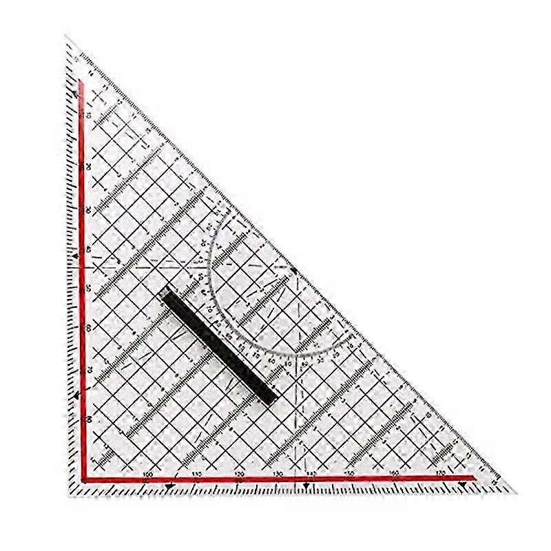 30CM Drawing Triangle Ruler Multi-Function Drawing Design Ruler with Handle Protractor Measurement Ruler