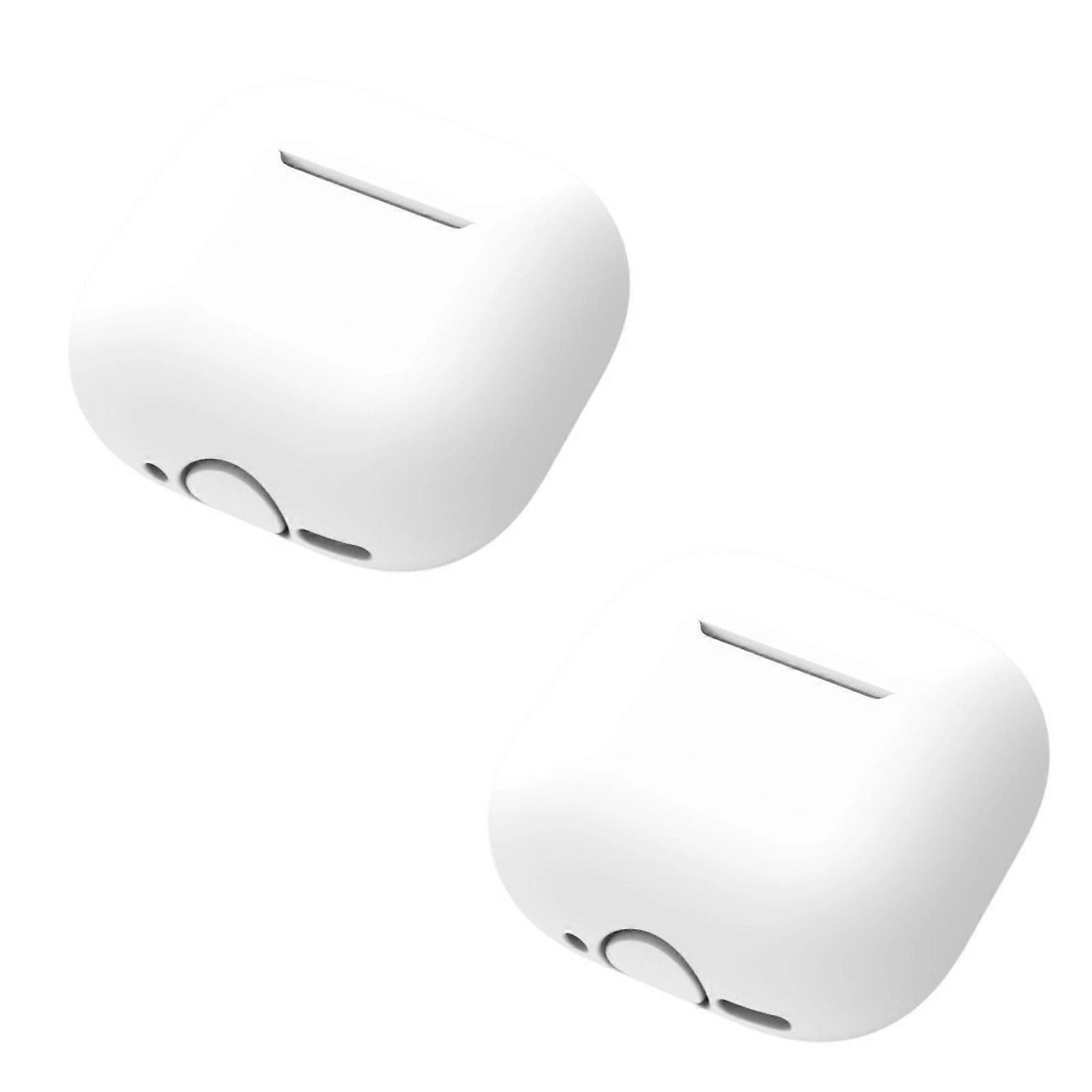 Smooth Charging Silicone Protector Not Scratch Surfaces Snug Structure Soft Protective Cover for Wireless Earbuds  White