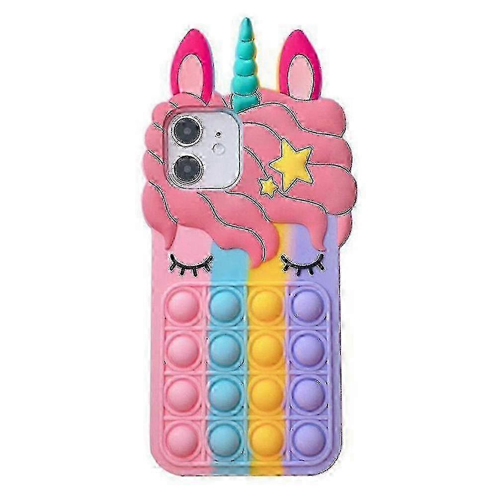 Unicorn Rainbow Apple Iphone Case Silicone Soft Cover Fidget Toys
