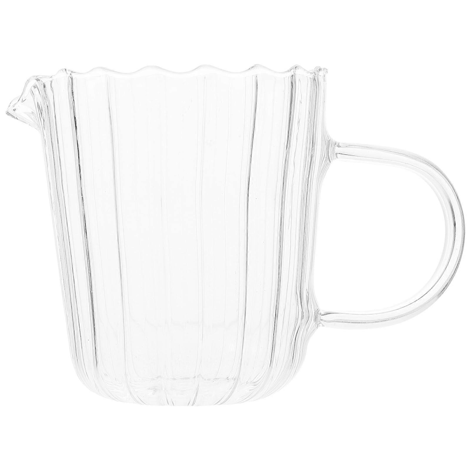 Glass Milk Jug Lid Small 500ml Milk Pitcher For Sauces And Beverages Home Use Coffee Lovers