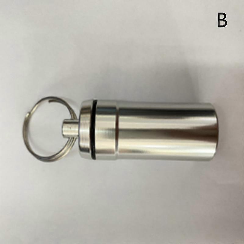 Waterproof Aluminum Pill Box Pill Case Container Bottle Holder Keychain  