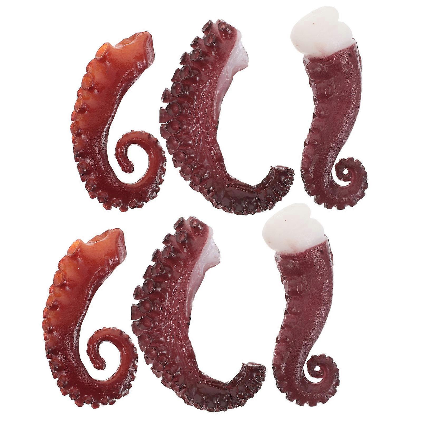 Artificial Octopus Tentacles Model for Decoration 6Pcs Realistic Seafood Table Props
