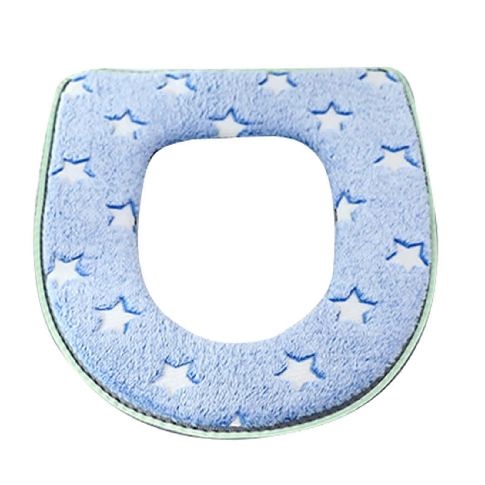 Glow in Dark Toilet Seat Cover Pad – Soft Washable Cushion Fits Most Standard Toilets Blue