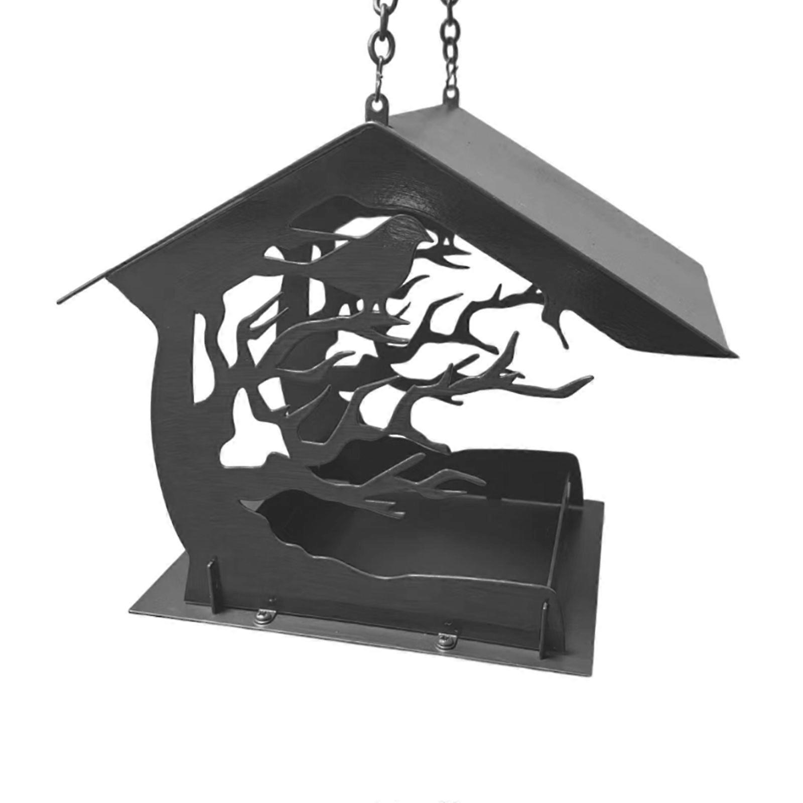 Bird Feeders Treehouse Feeding Tray Bird Feeders Large Capacity Wild Bird Feeders for Bird Enthusiasts Multicolor