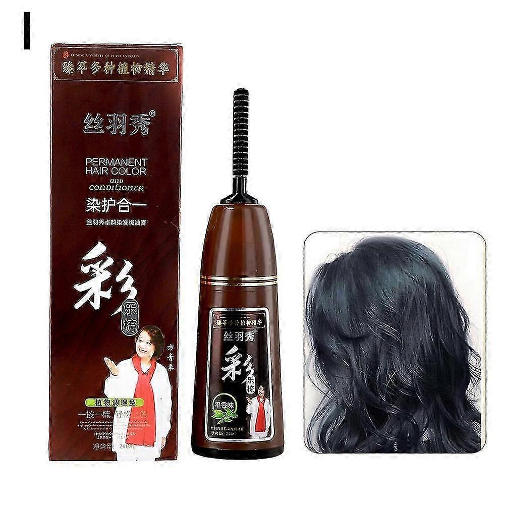 Cujmh Nanjing Tong Ren Tang Pure Plant Hair Dye Chestnut Brown 200ml with Bubble Dye Formula for Home Use Gray Coverage