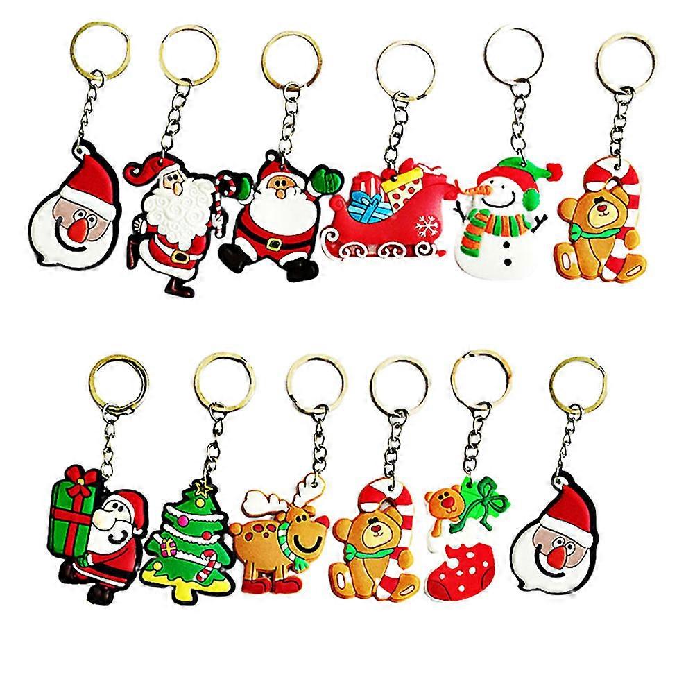 Christmas Keychain Lovely Key Ring for Decoration 30Pcs Assorted