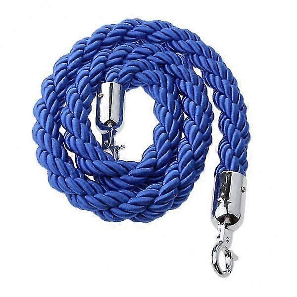 2x59 Inches Twisted Barrier Rope Queue Crowd Control For Posts Stands Blue JU