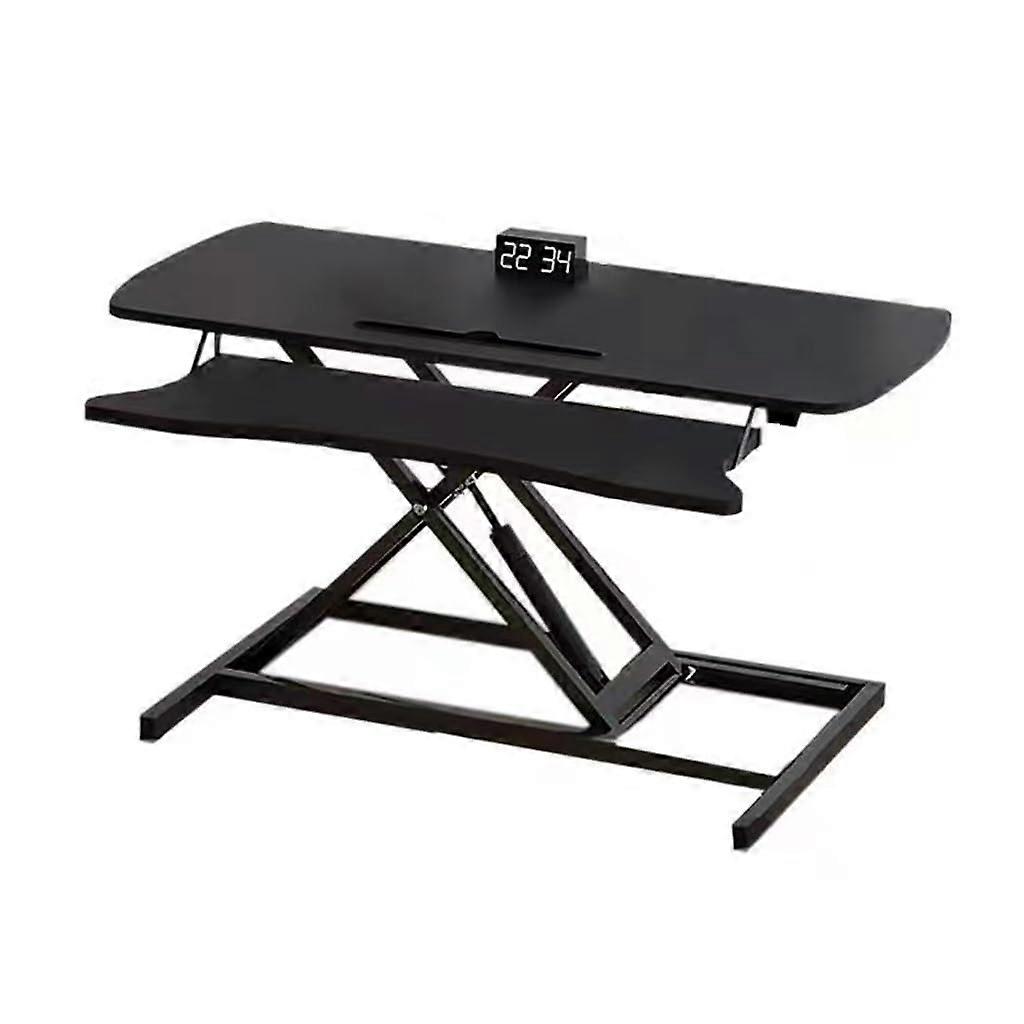 Height Adjustable Standing Desk Converter With Keyboard Tray Black 95x40cm Table Sit Riser Mobile Laptop Arm Mount