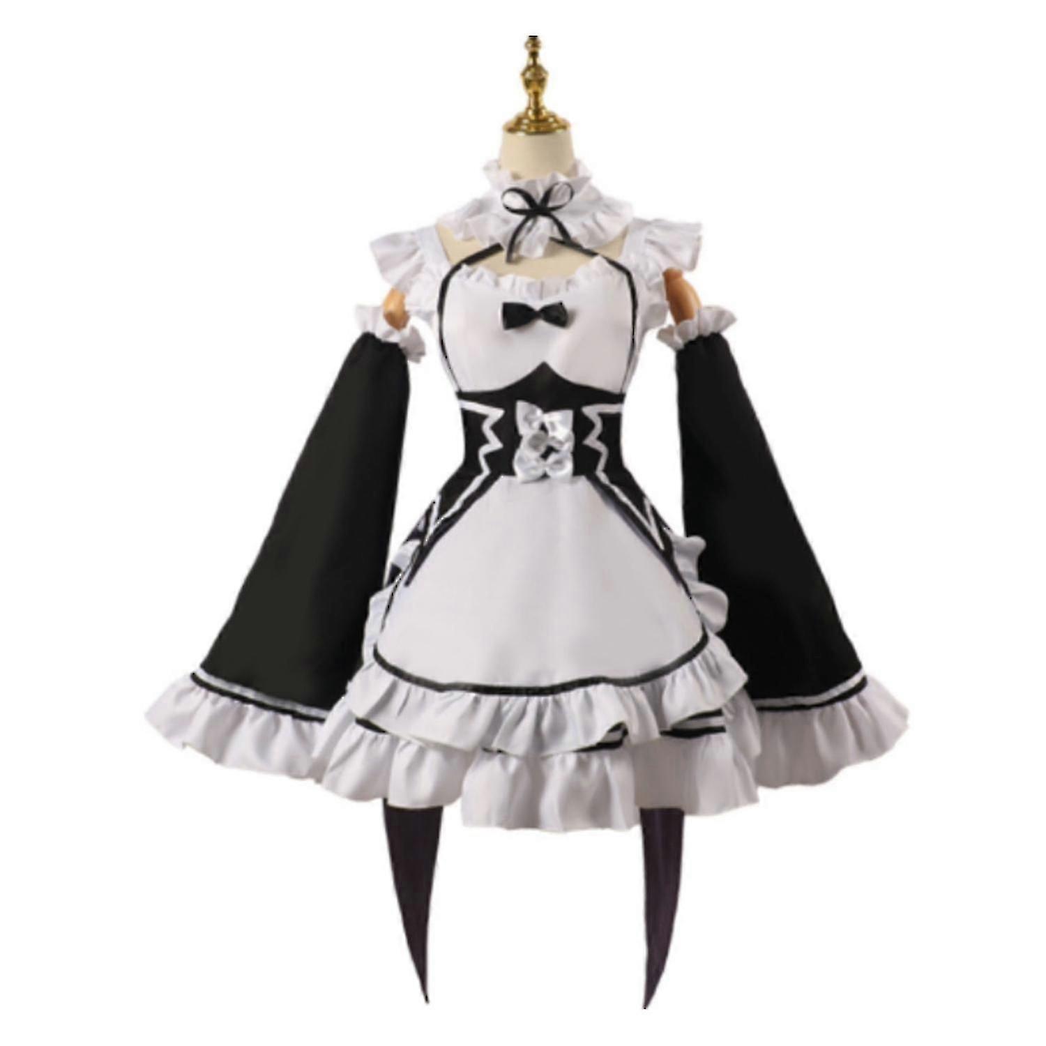 Re:Zero XXL Maid Dress Cosplay Set with Sleeves and Accessories