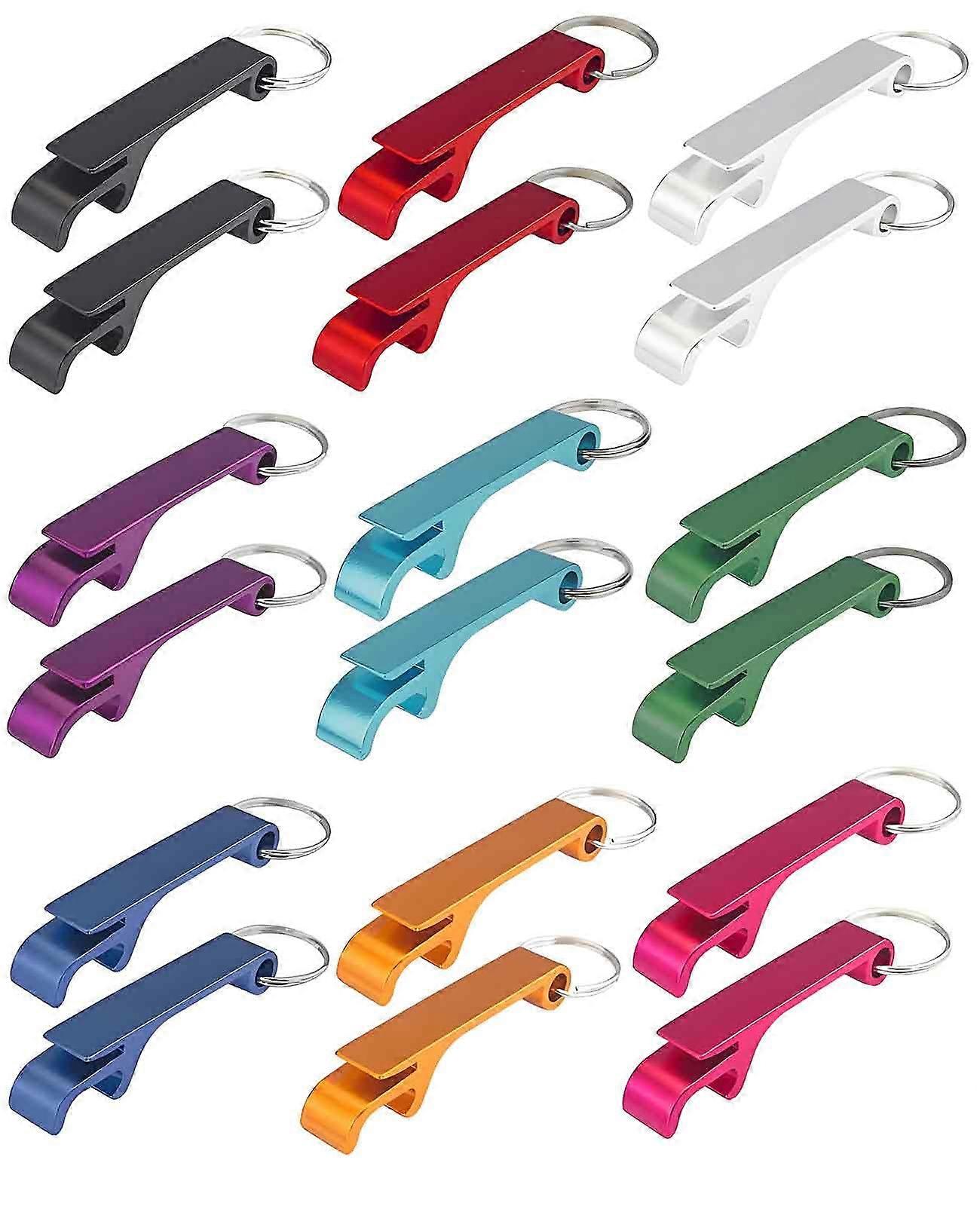 18PCS Keychain Bottle Opener Set in 9 Colors for Men, Small Beer Cap Remover for Travel & Outdoor