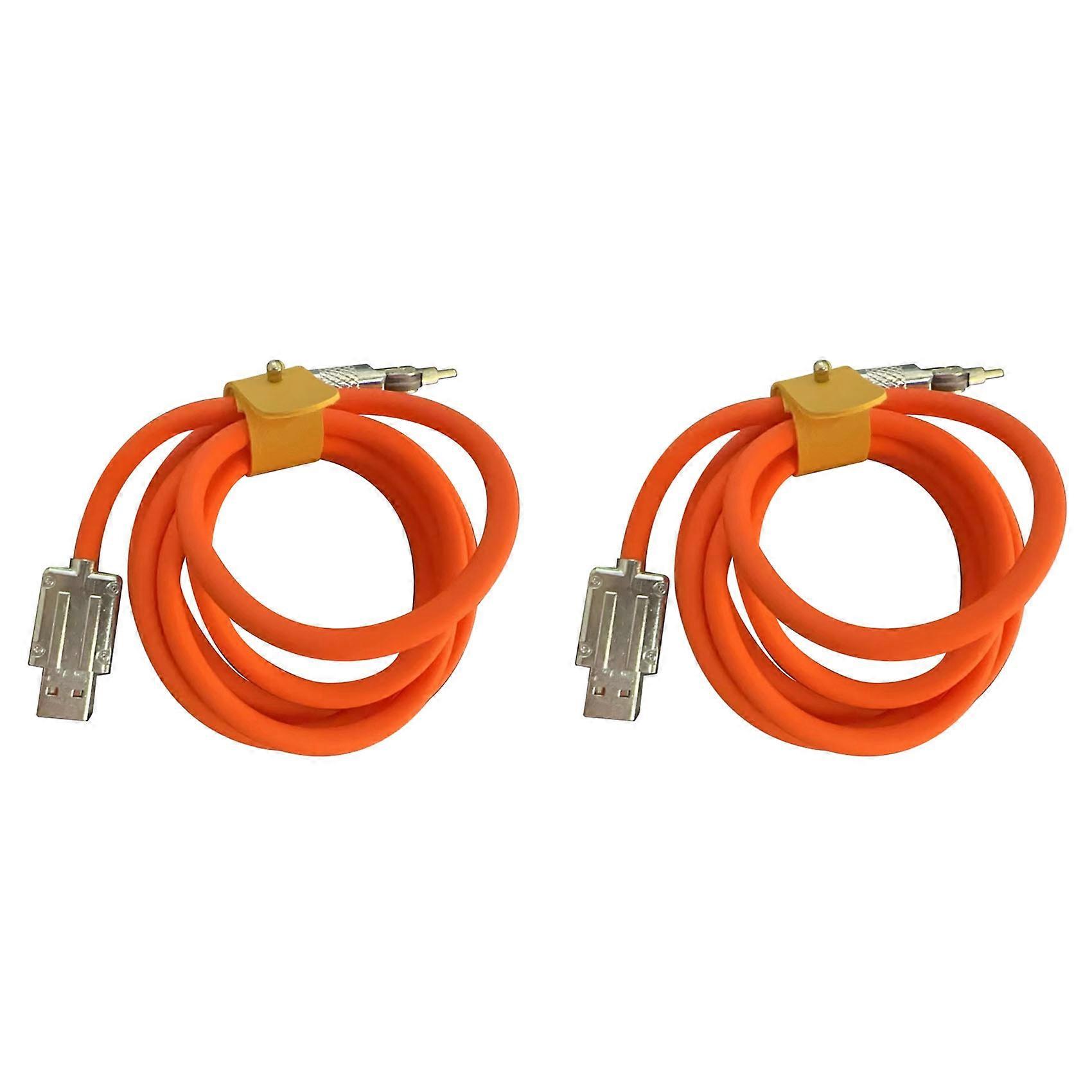 2X 120W 6A Super Fast Charge Type-C Liquid Silicone Cable Quick USB Cable ,Orange 1.5M