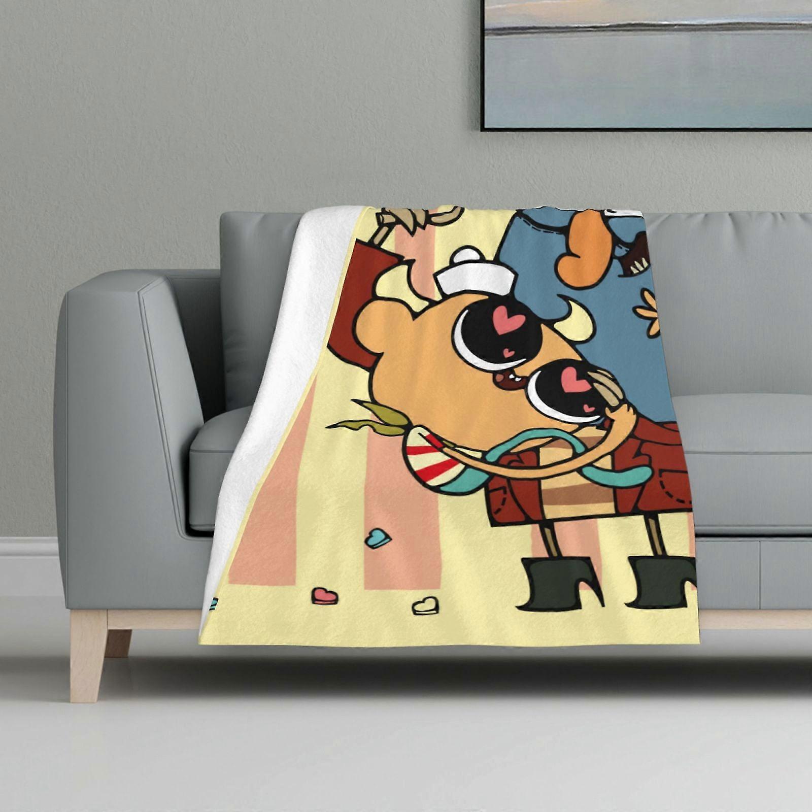 Blanket Multicolour Printed Blanket Super Soft Flannel Lightweight Fluffy Plush Bed Blanket The Marvelous Misadventures Of Flapjack
