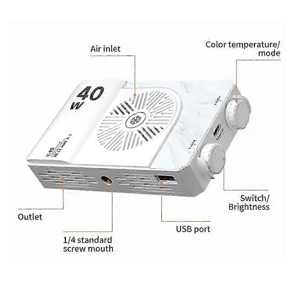 40W LED Camera Light 2500K-9000K Bi-Color 4400mAh Video Lamp Handle