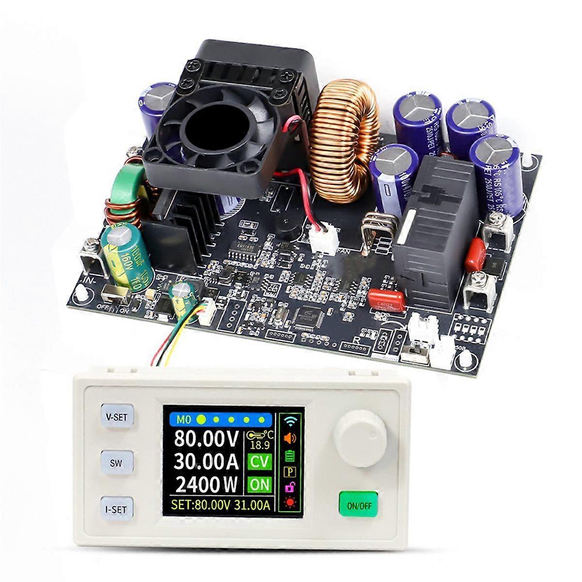 XY8030S CNC DC Buck Converter 80V 30A 2400W MPPT Solar Charging CV CC Step-Down Module Color LCD Dis