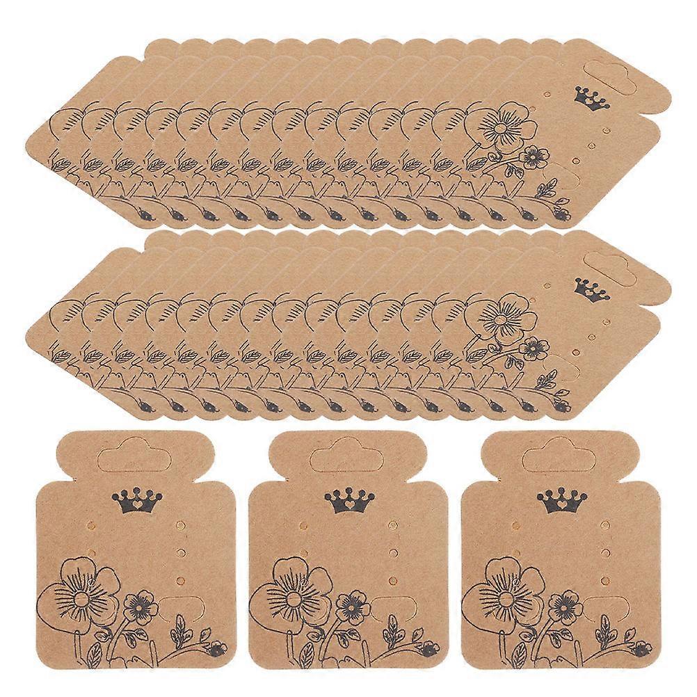 Jewelry Display Cards For Earrings Home Use Brown Rectangular 200 Sheets Durable Pack