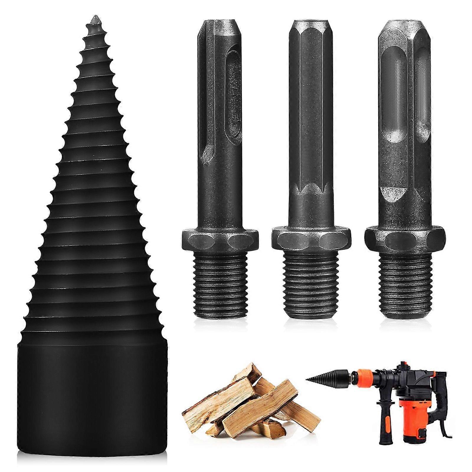 4 Pcs Wood Splitting Drill Bits Log Splitter Drill Bit Firewood Splitting Drill Bit Wood Splitter Drill Bit Steel Drill Bits