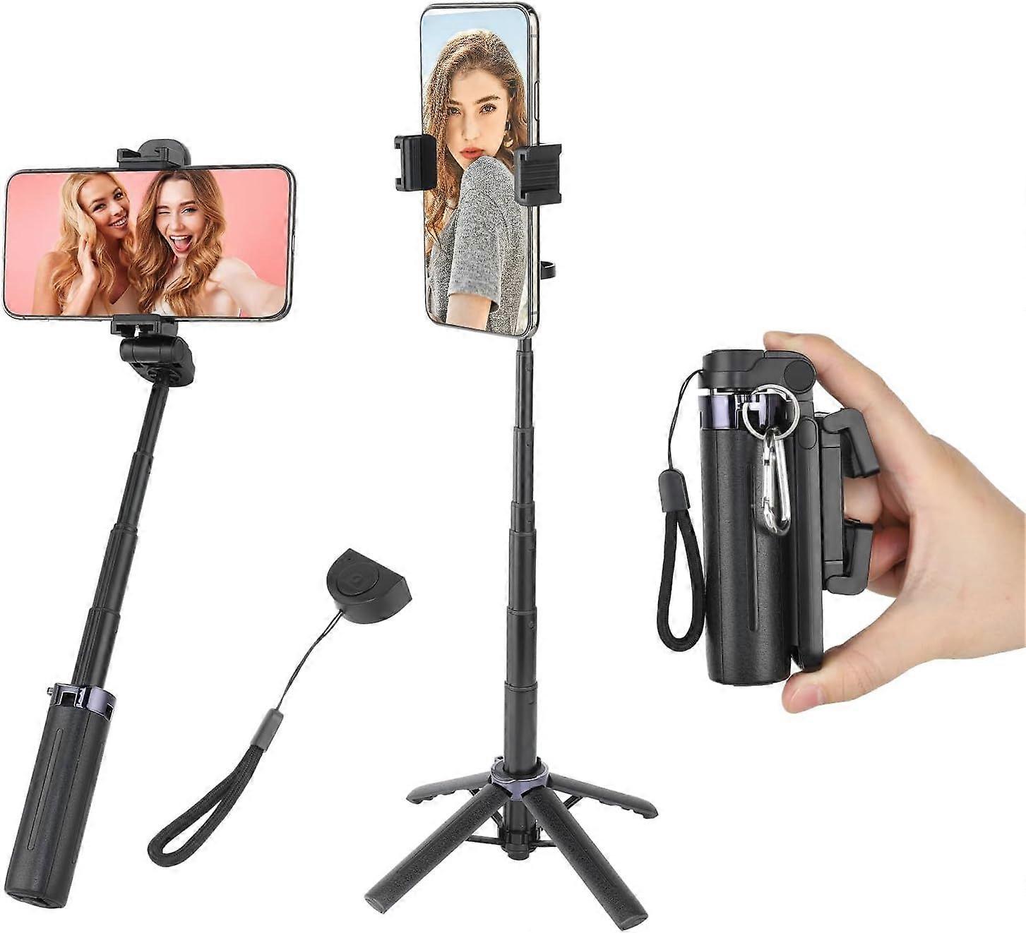 40 inch Extendable Selfie Stick Tripod, Phone Tripod with Wireless Remote Shutter, Group Selfies