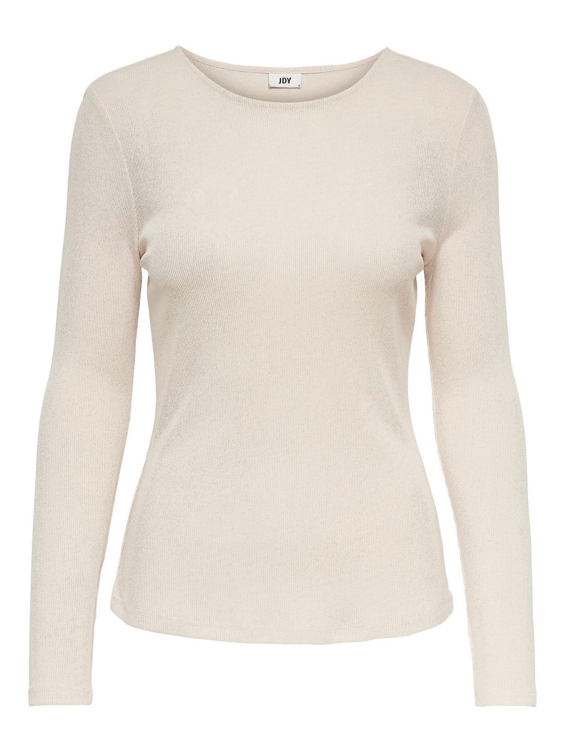 JDY Women's Thin Knit Long Sleeve Top Ruched Slim Fit Basic JDYRUBI