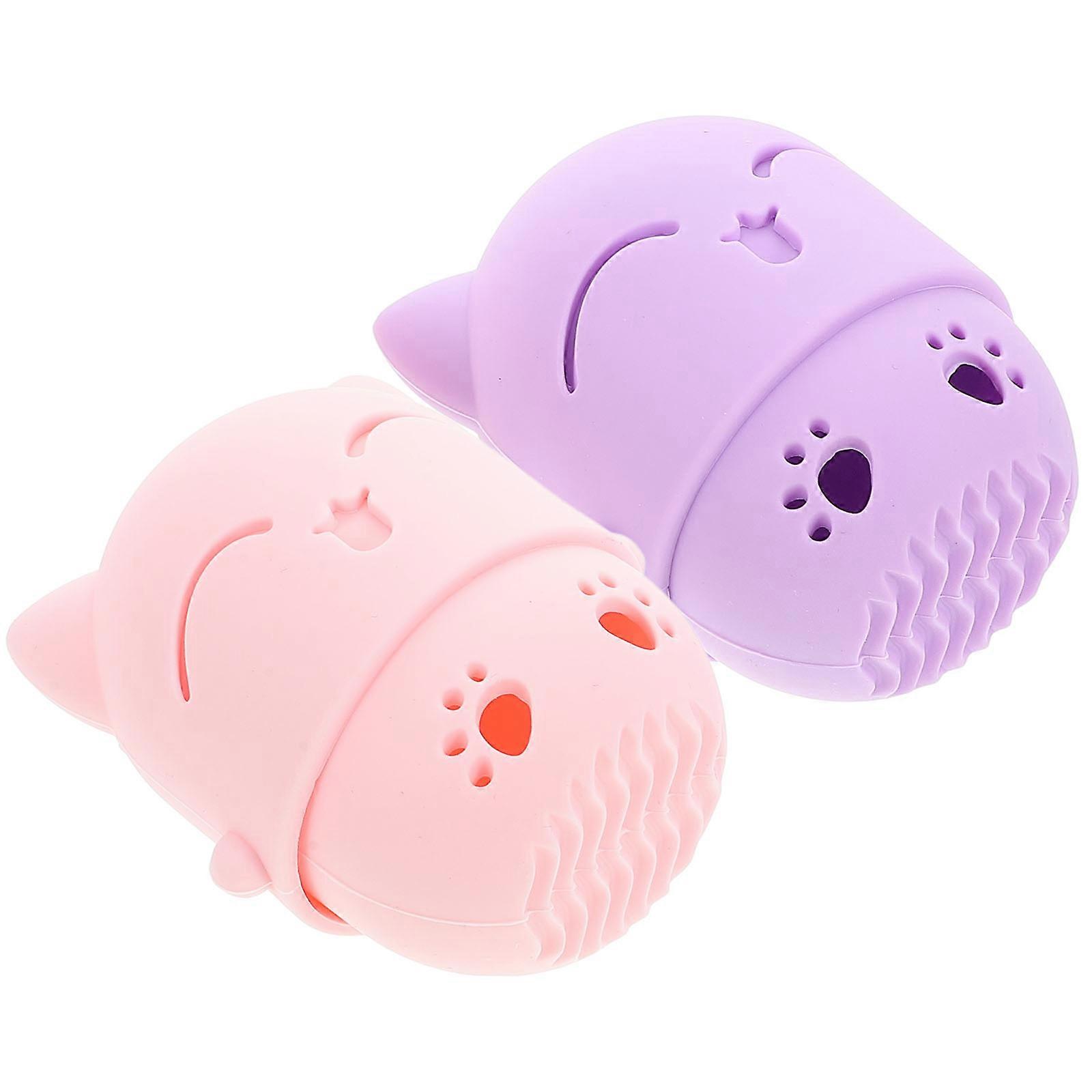 Makeup Sponge Holder 2Pcs Silicone Cat Style for Storage in Assorted Color