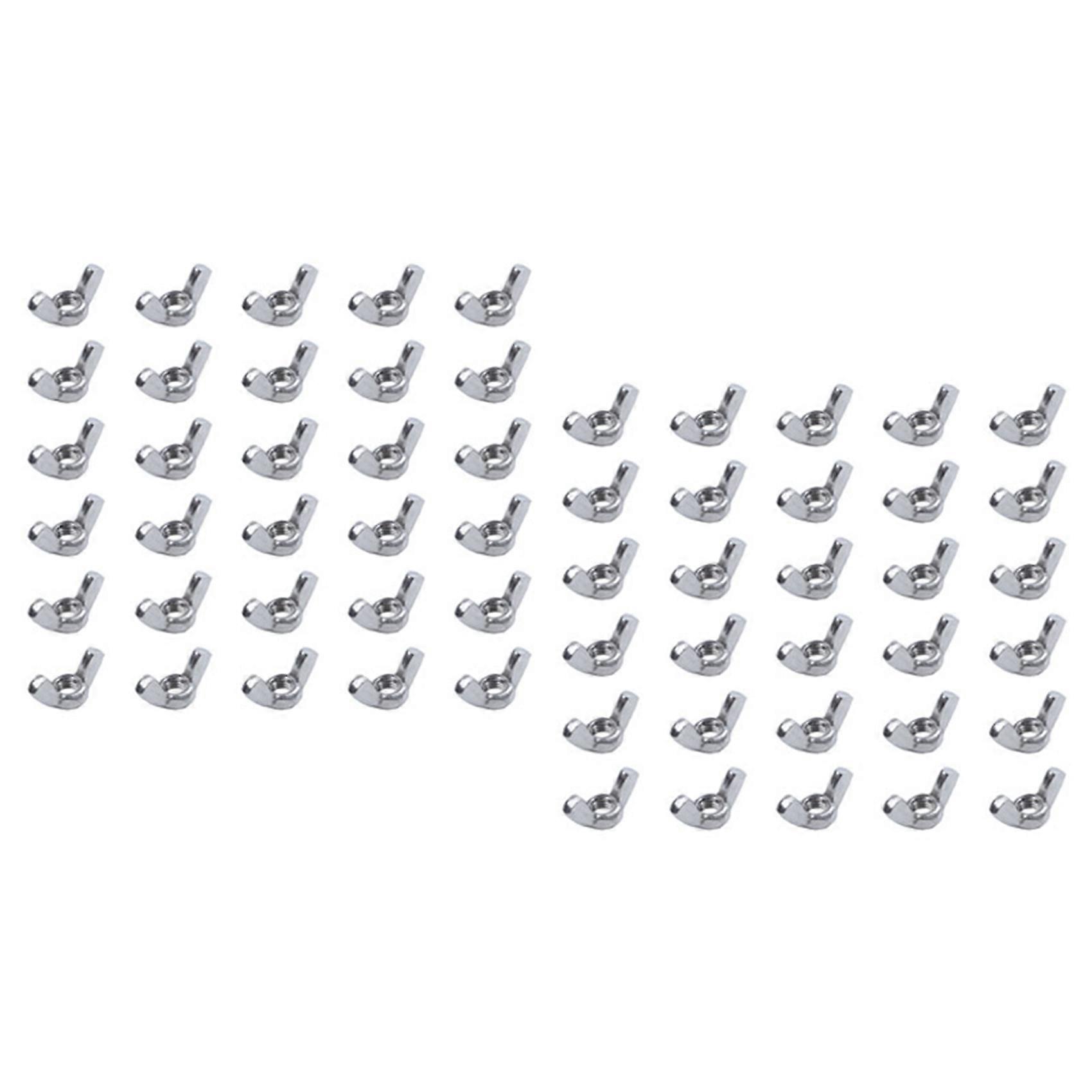 M6 Thread Dia Stainless Steel Wing Nut Butterfly Wing Nuts 60 Pcs