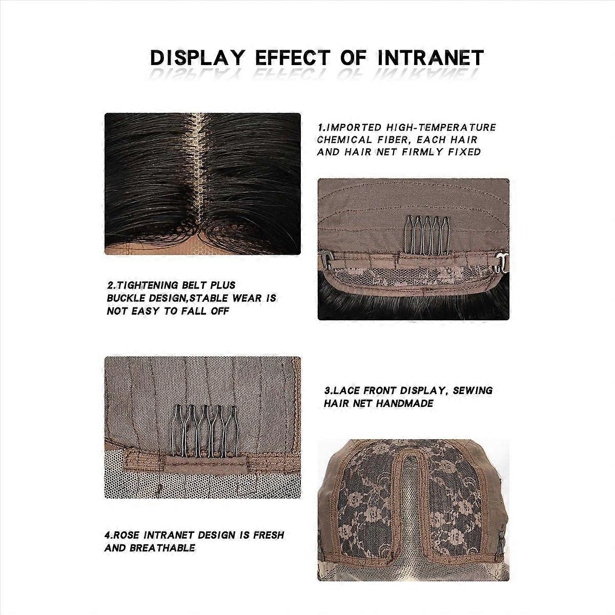 Straight Hair Lace Front Medium Split Fiber Headband Glue-Free Wig