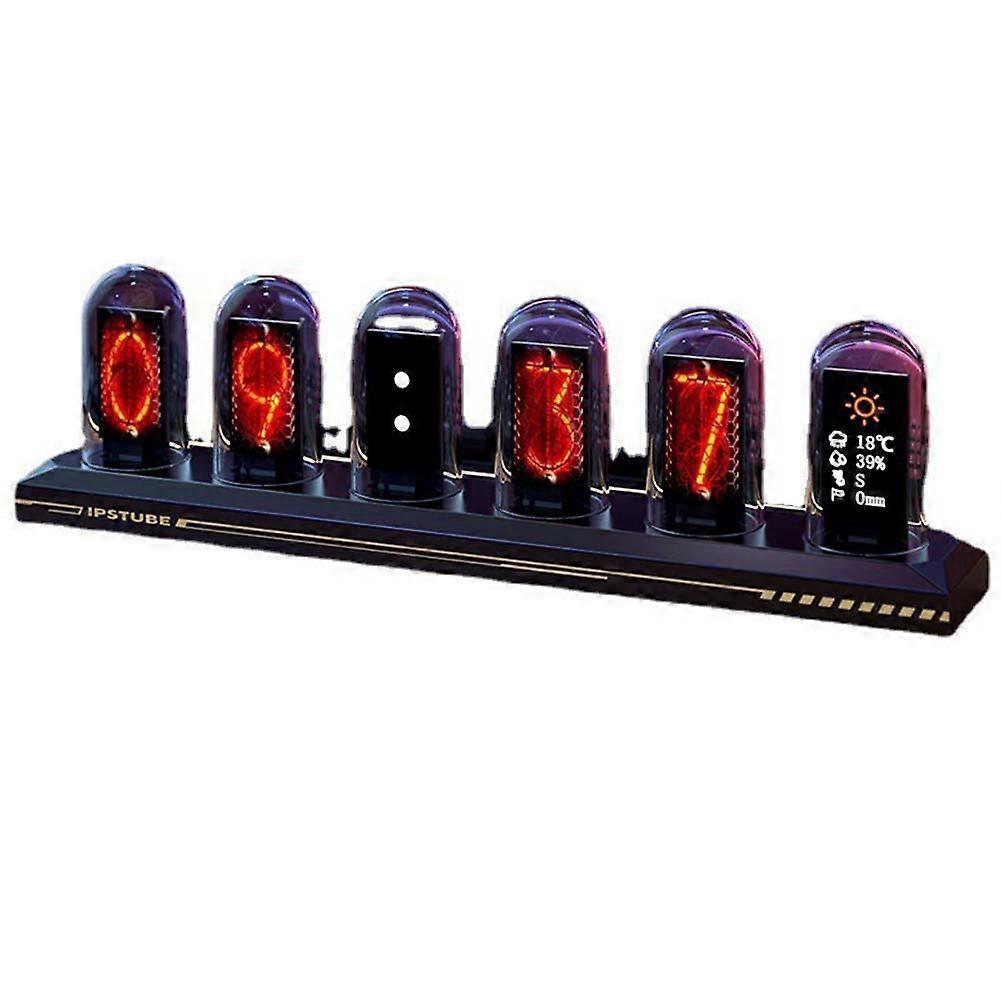 LED Nixie Tube Clock IPS Color Screen Digital Clock DIY Analog Digital Tube WiFi Time Desktop Desktop Digital Clock