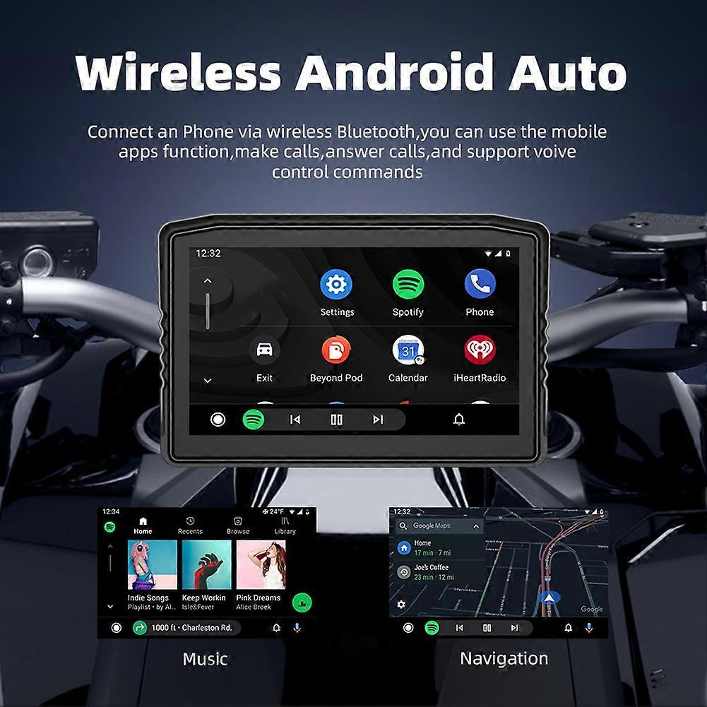 Motorcycle 6.25inch Removable Navigation Screen Wireless Carplay Android Auto Display Portable Waterproof Display