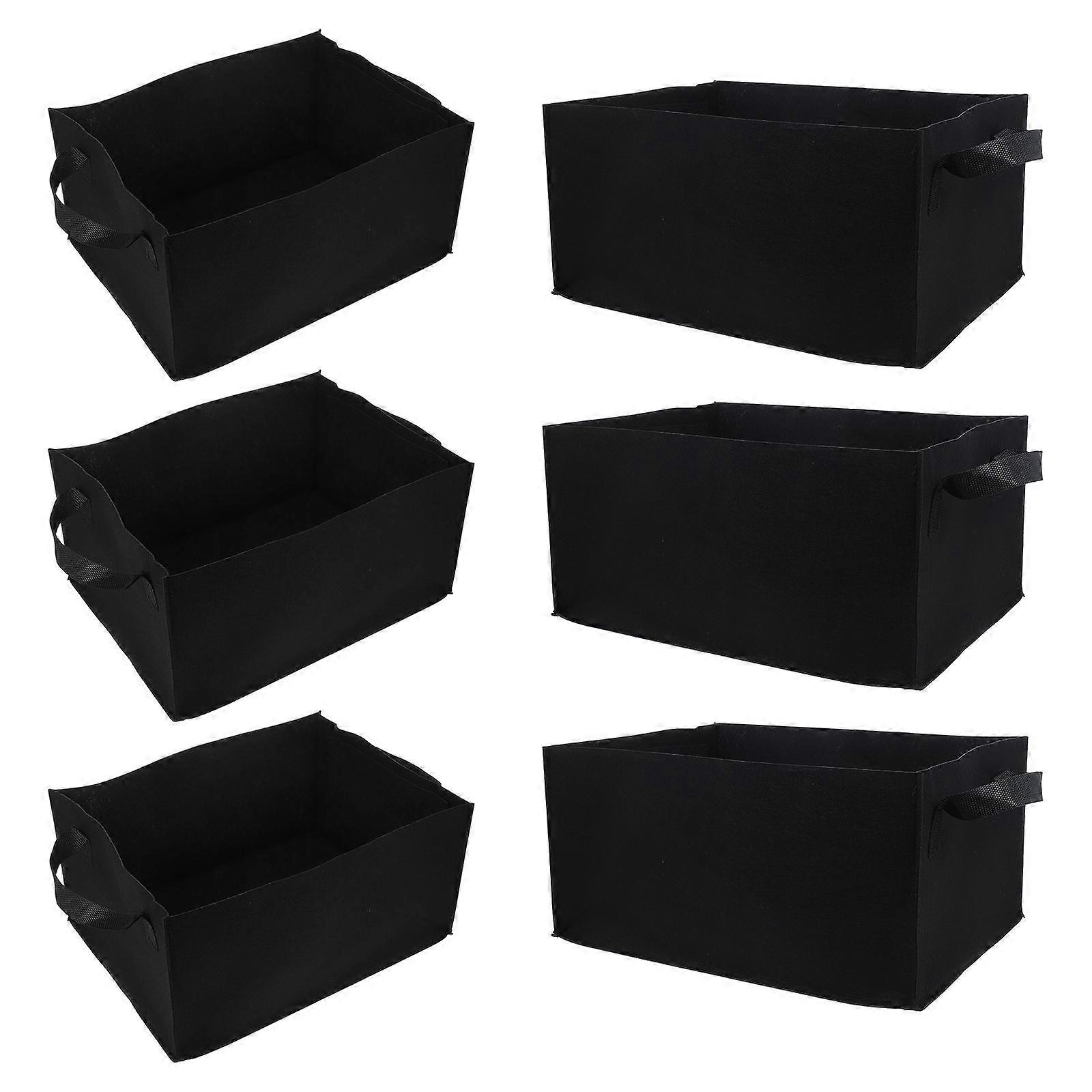 6 قطع كيس زراعة مربع حقيبة التحكم في الجذر الخضروات نبات زهرة الحضانة حقيبة غالون الدفيئة زارع أداة الحديقة (أسود صغير الحجم)