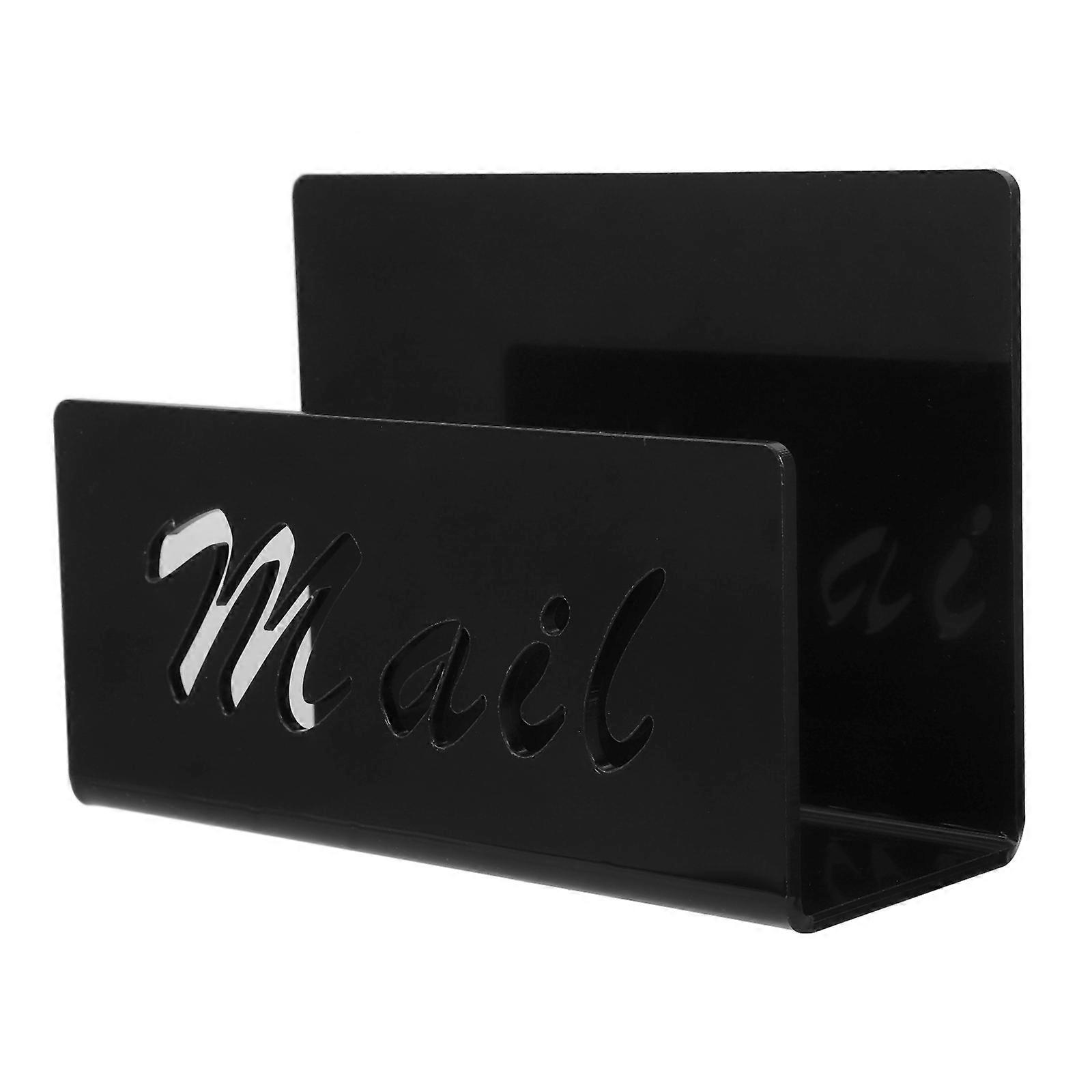 Acrylic Mail Organizer for Table Black Sturdy and Lightweight Portable Storage Use 7.8 x 4.3 x 2.1 Inches