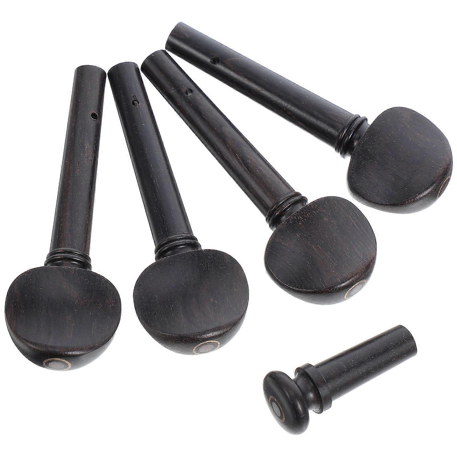 1Set Ebony Violin Tuning Pegs with Endpin for Better Violin Sound Quality