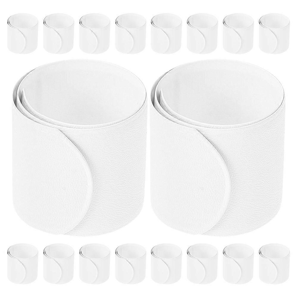 24Pcs DIY White Slap Bracelets Bands Blank Snap Bands Set