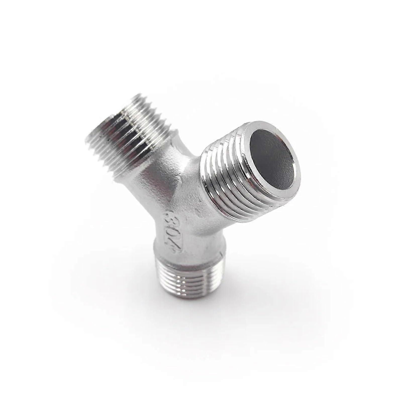 BSPT 1/4" to 2" Four-Way Three-Way Elbow Butt Adapter 304 Stainless Steel Pipe Fittings for Home Piping